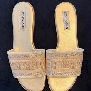 Steve Madden Shimmering Gold Slide Sandals